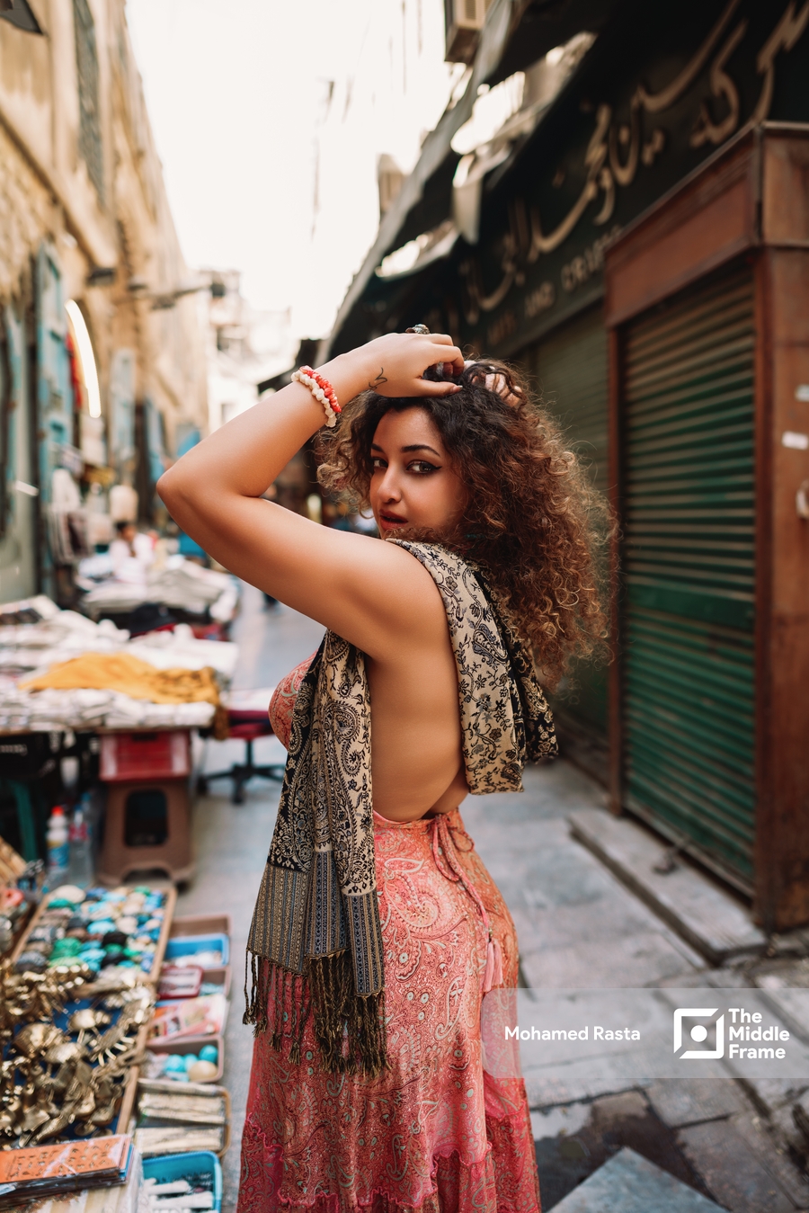 An Egyptian woman posing in the street