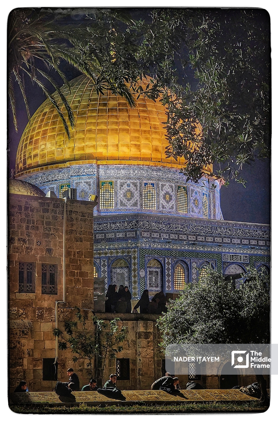 The Dome of the Rock Mosque at night