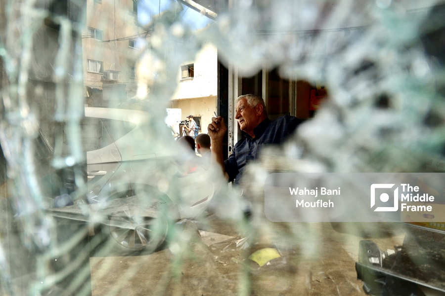 A Glimpse Through the Rubble: An Elderly Palestinian Facing Destruction.