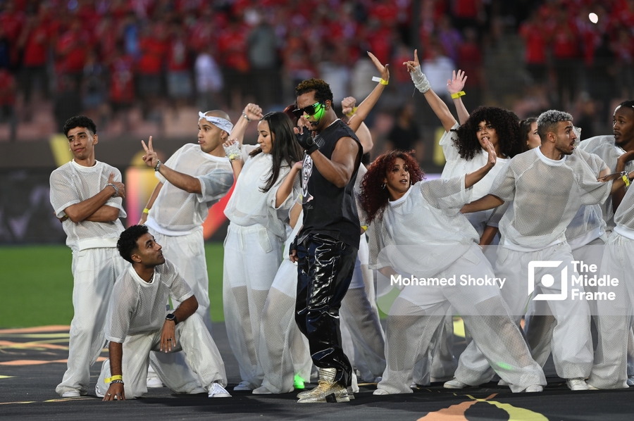 Al Ahly fans turned their back on Mohamed Ramadan during CAF’s Final ceremony performance in solidarity with Palestine.