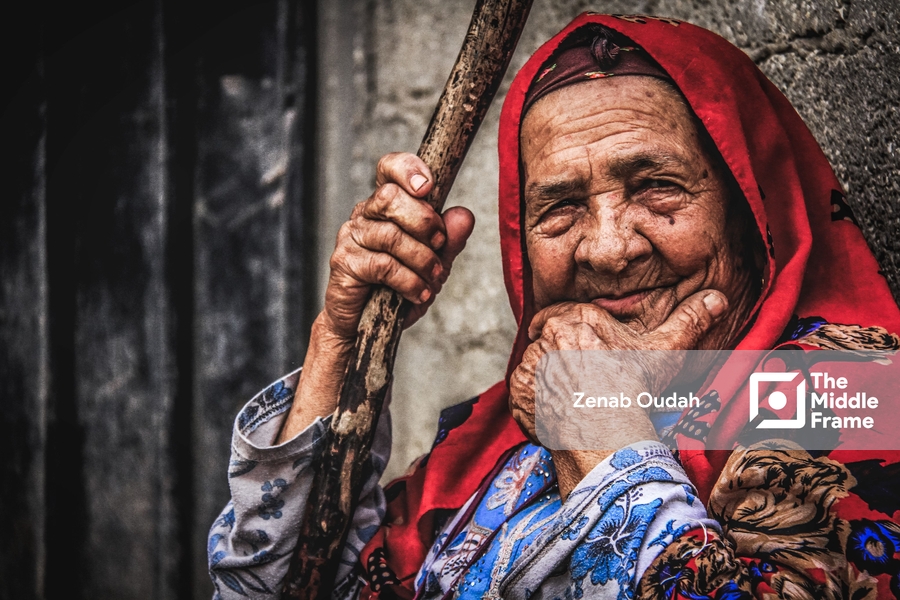 Portrait of a Palestinian woman from Beit Lahiya, northern Gaza Strip.
