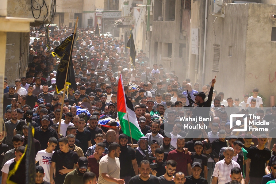 Martyrs funeral processions from Jenin refugee camp West Bank-Palestine.