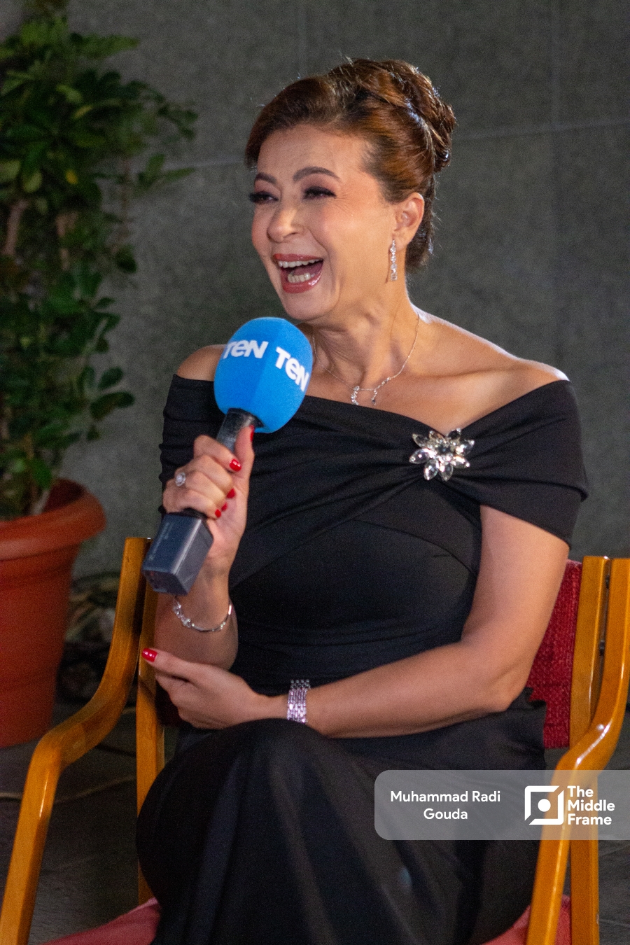 Manal Salama in an interview at the Alexandria International Film Festival for Mediterranean Countries