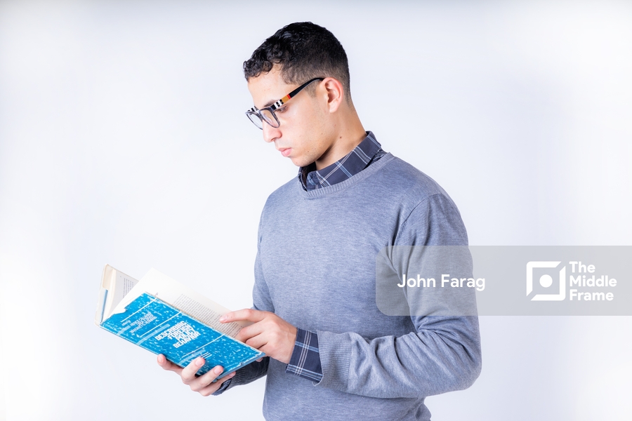 a man reading a book
