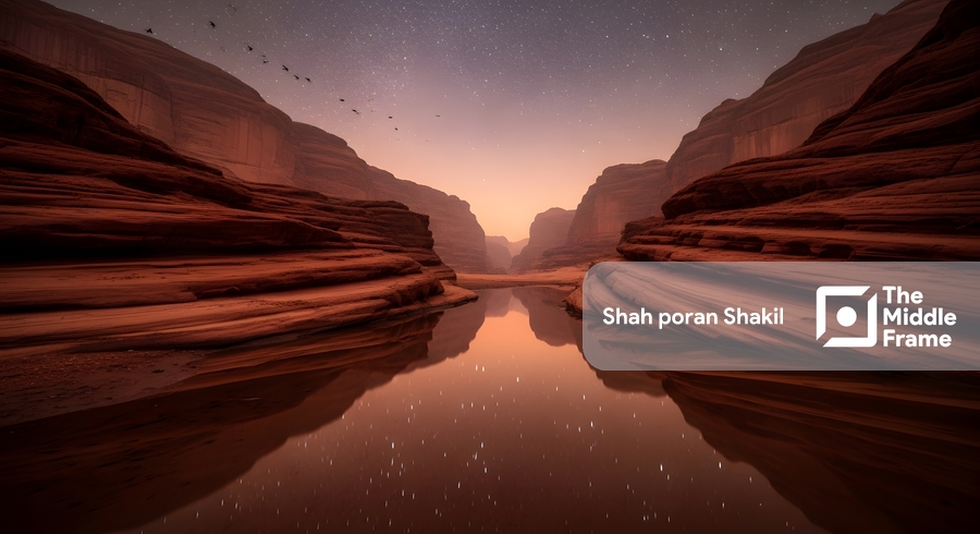 The sahara desert at sunset - Saudi Arabia