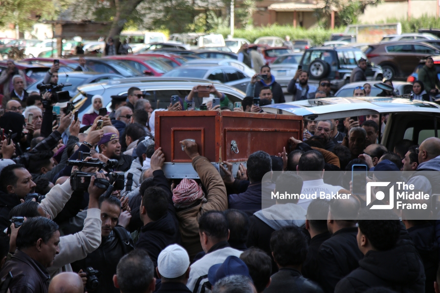 The funeral procession of the Egyptian folk music legend Ahmed Adaweya.