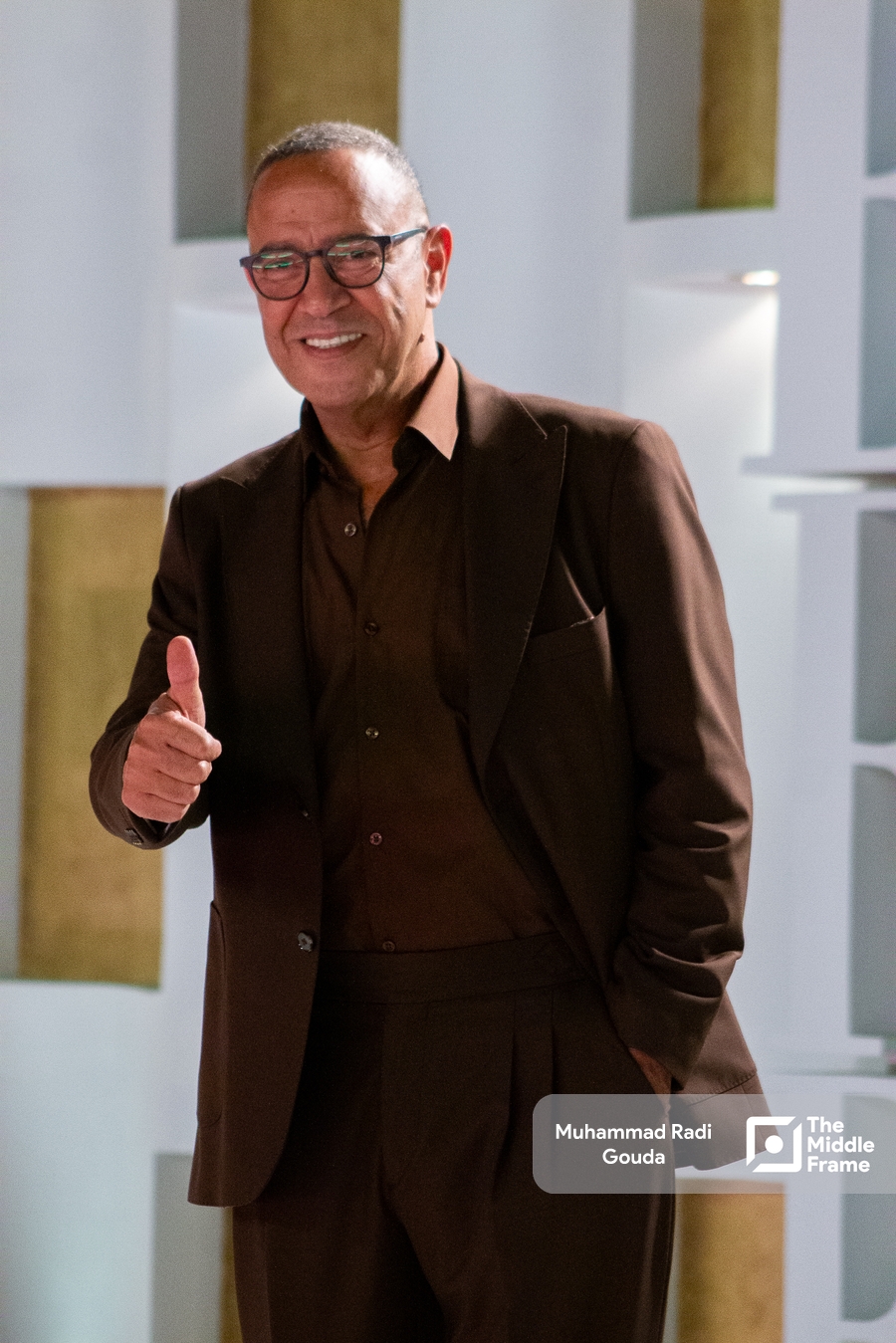 The famous actor Ashraf Abdel Baqi posing for the camera