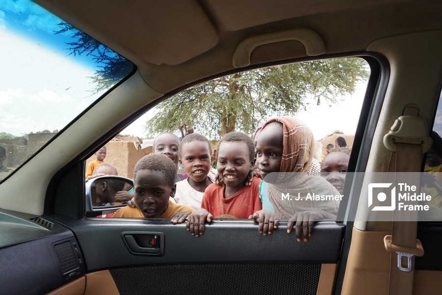Curious eyes inside a car