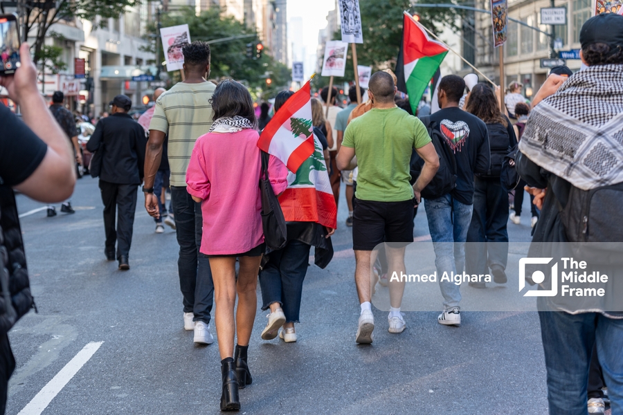 Commemorating October 7 in New York in support of Gaza.