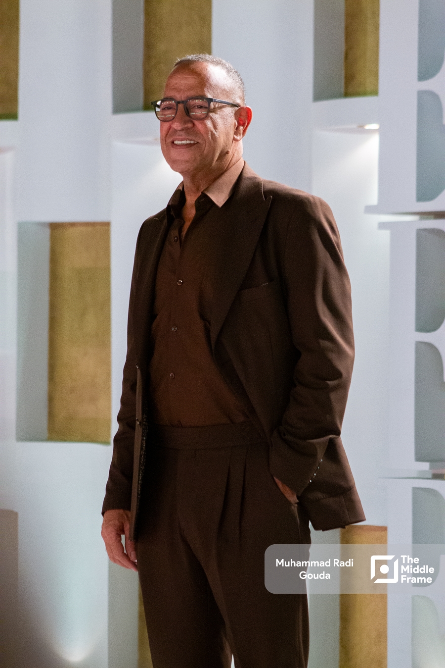 The famous actor Ashraf Abdel Baqi posing for the camera