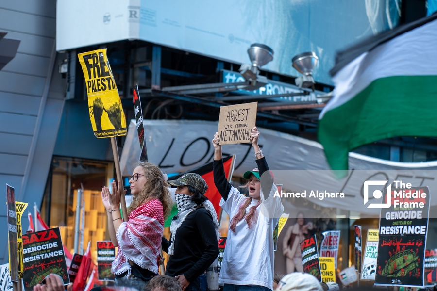 Commemorating October 7 in New York in support of Gaza.