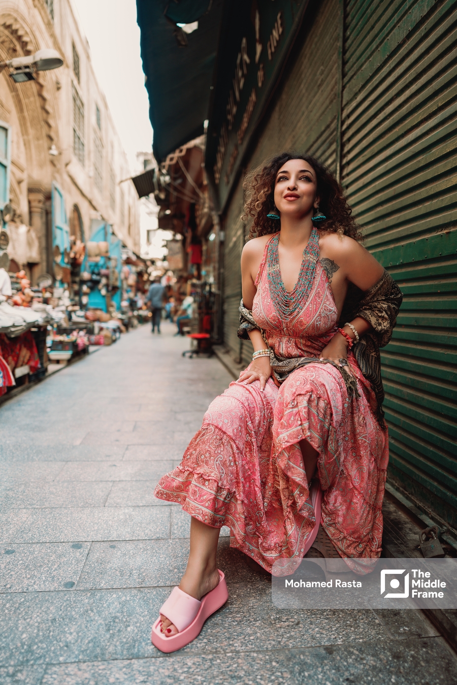 An Egyptian woman posing in the street