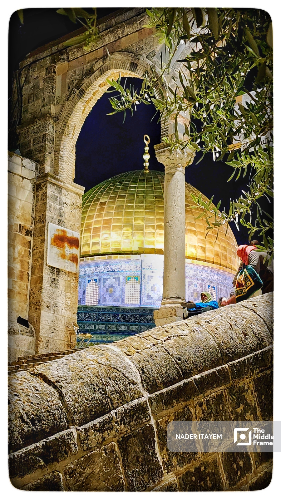 The Dome of the Rock Mosque at night • The Middle Frame • Arab Stock ...