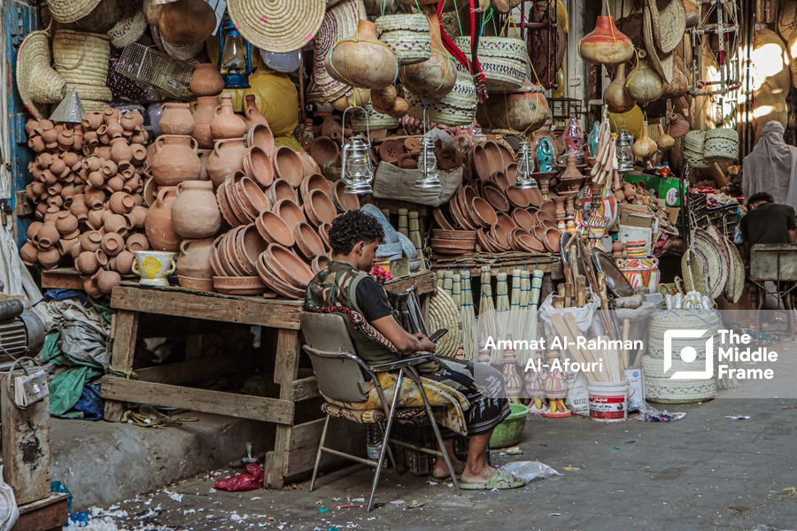 A pottery seller in Yemen.