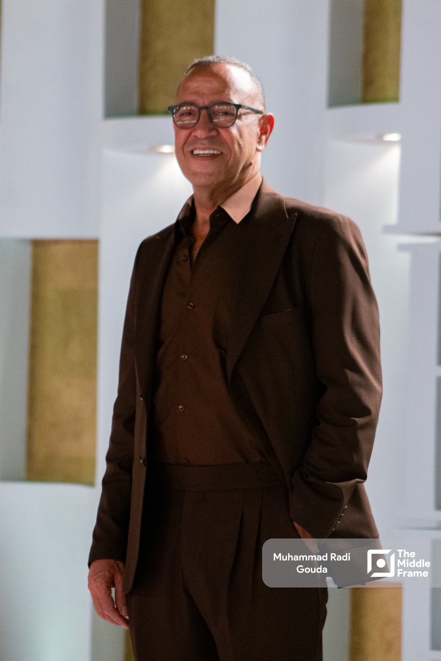 The famous actor Ashraf Abdel Baqi posing for the camera