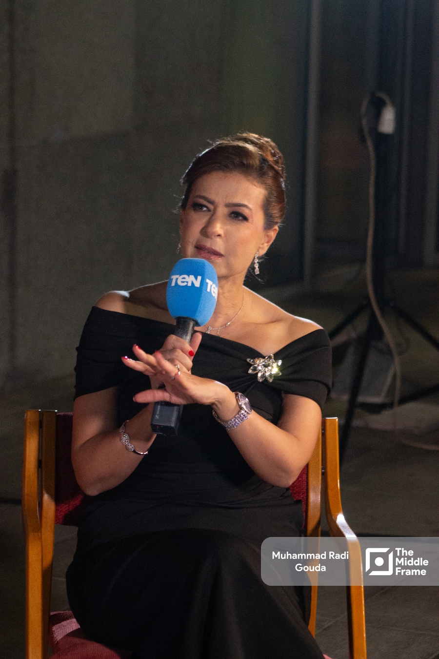 Manal Salama in an interview at the Alexandria International Film Festival for Mediterranean Countries