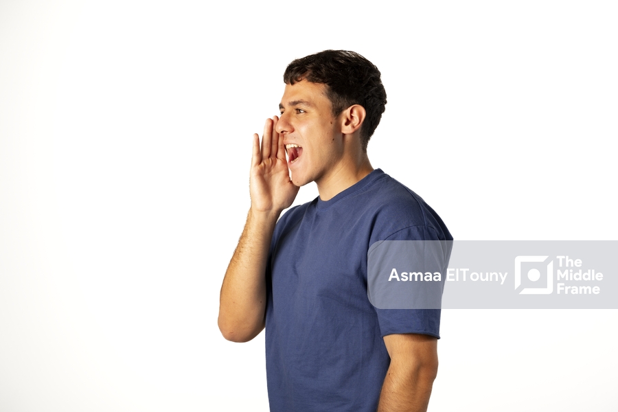 man shouting