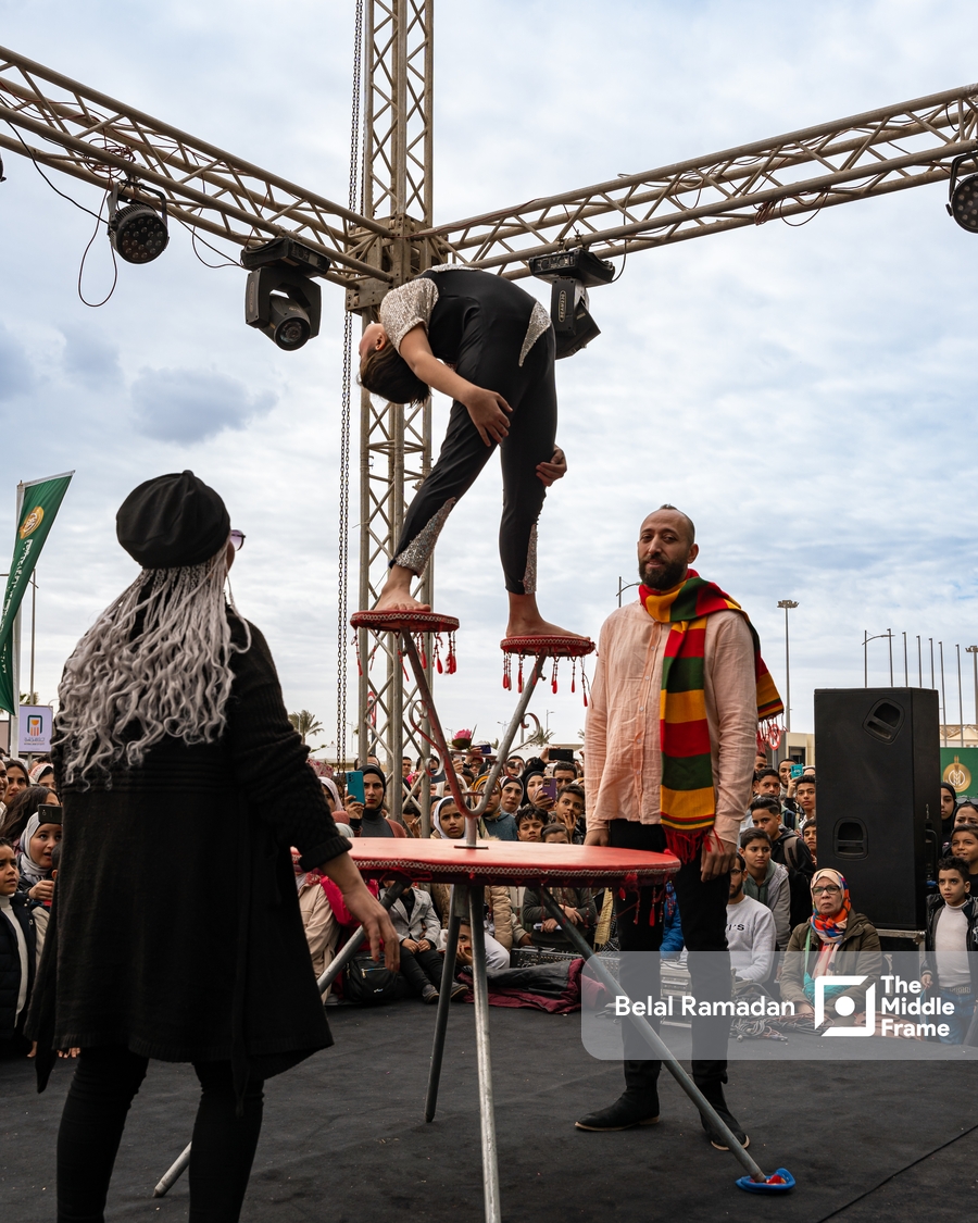 Circus performances in the audience of the Cairo International Book Fair 2024