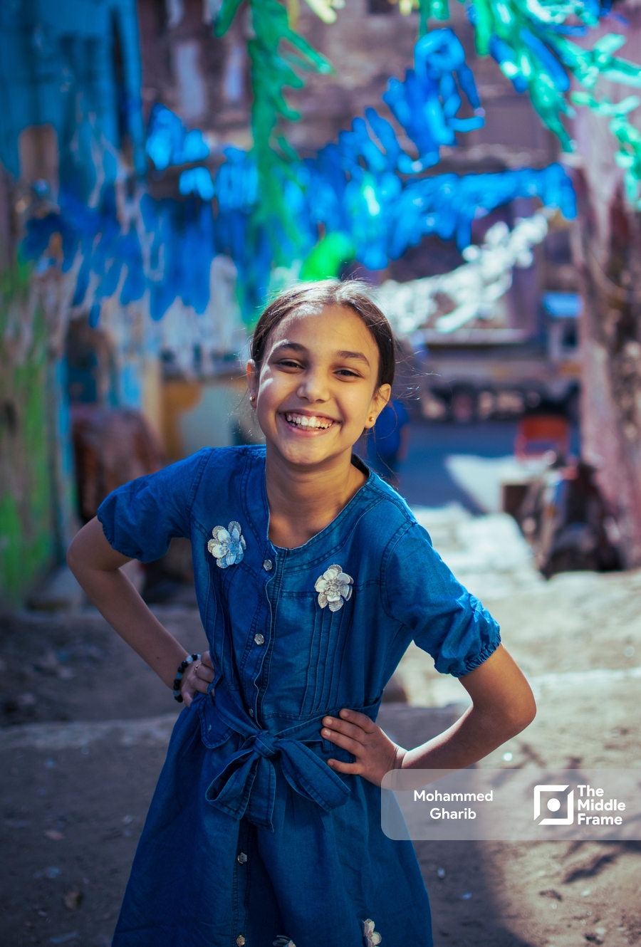 Portrait of an Egyptian girl in one of the streets of Old Cairo