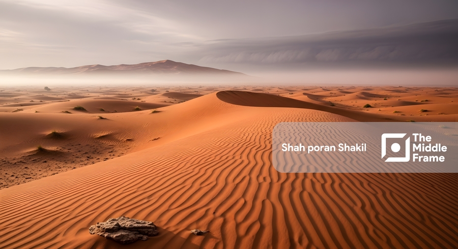 The sahara desert at sunset - Saudi Arabia