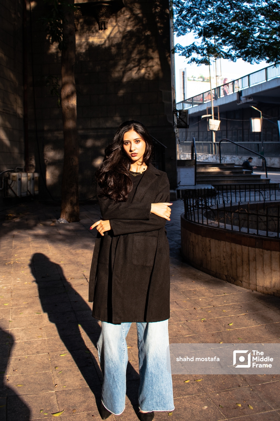 An Egyptian woman poses in sunlight