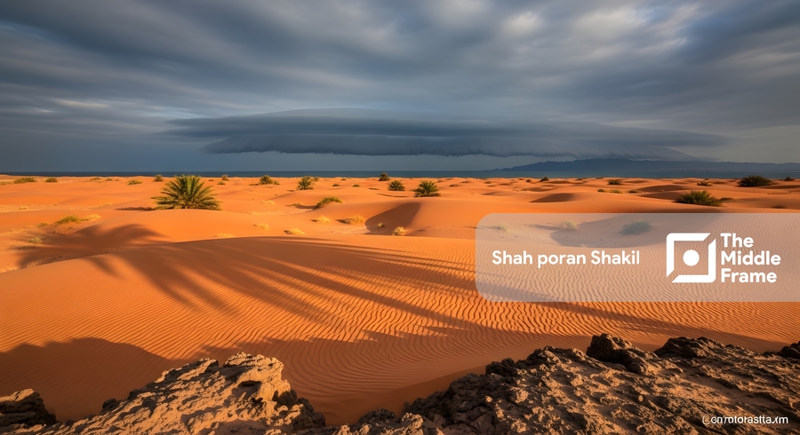 The sahara desert at sunset - Saudi Arabia