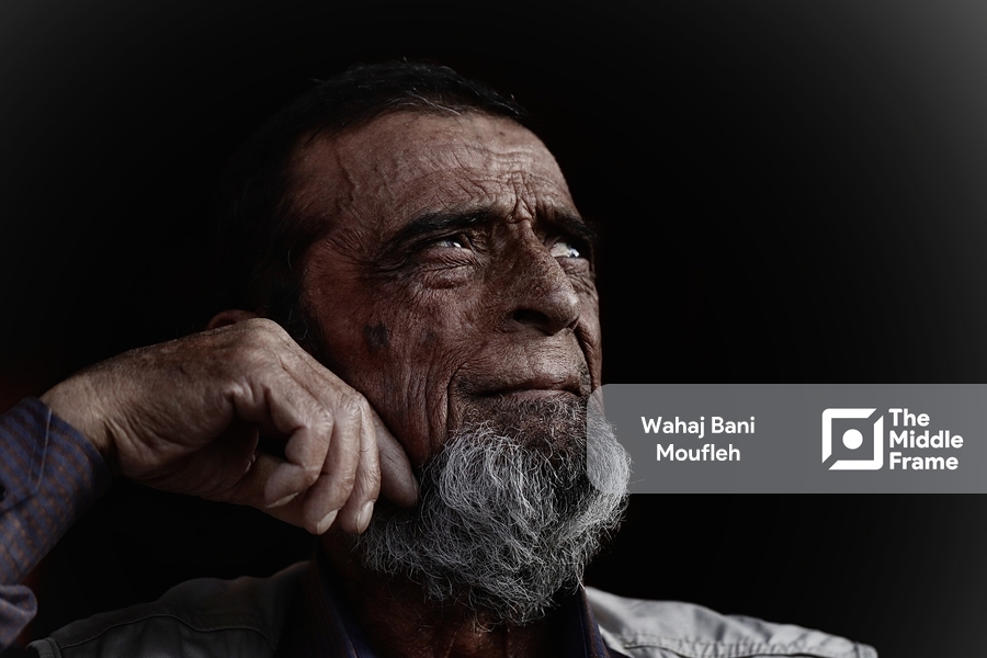 Portrait of an elderly Palestinian man.