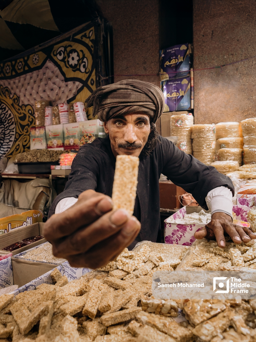 A man selling food in the market