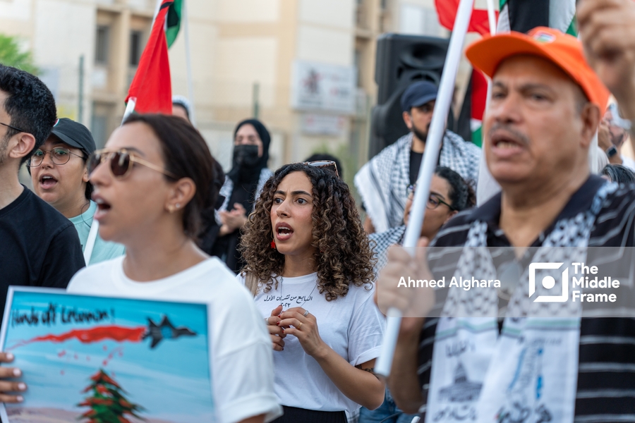 People during a protest in the capital of Bahrain