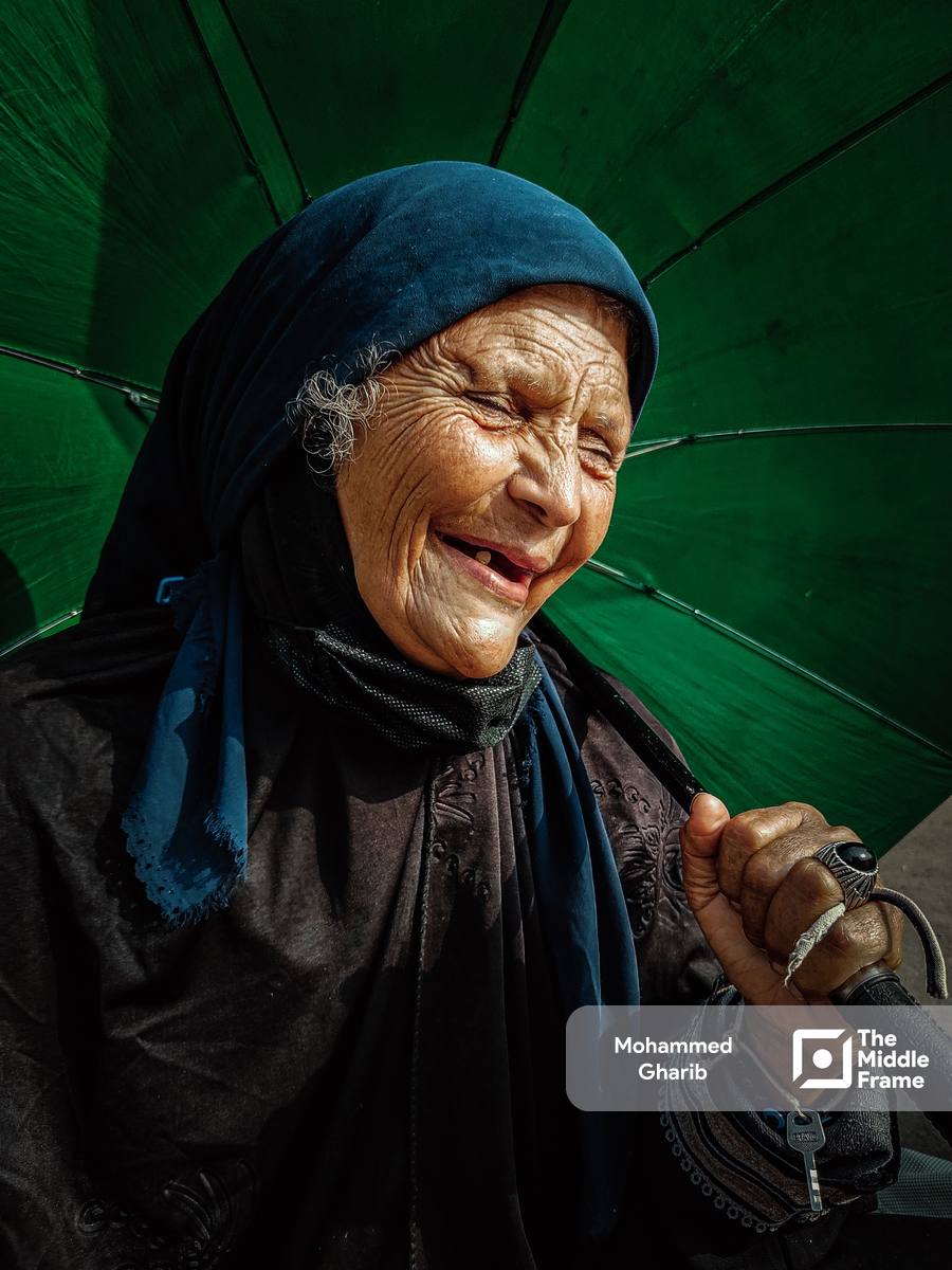 Portrait of an elderly Egyptian woman.