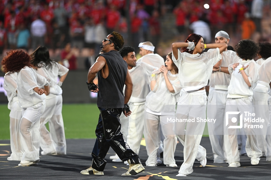 Al Ahly fans turned their back on Mohamed Ramadan during CAF’s Final ceremony performance in solidarity with Palestine.