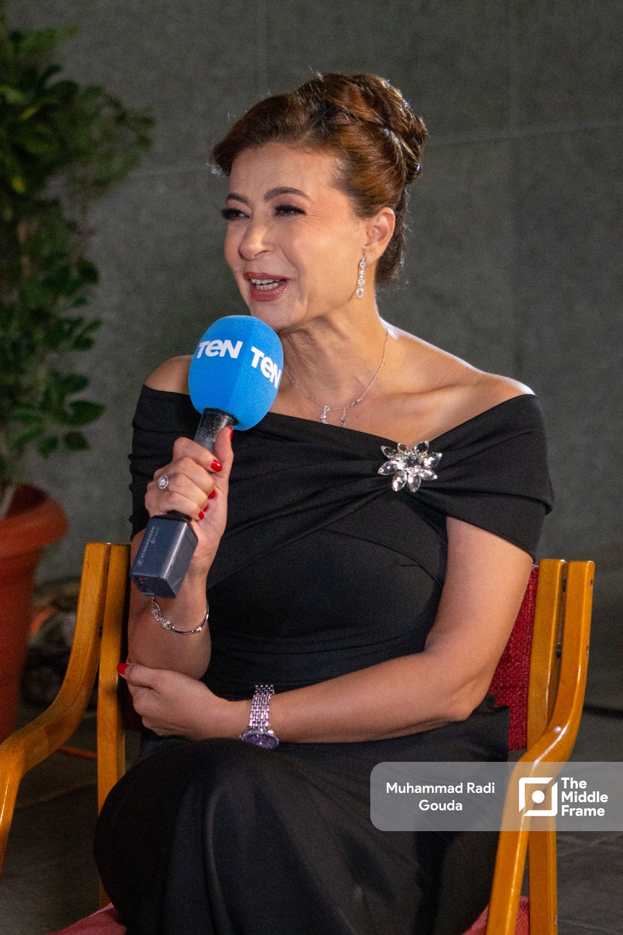 Manal Salama in an interview at the Alexandria International Film Festival for Mediterranean Countries