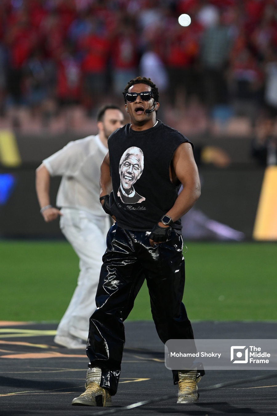 Al Ahly fans turned their back on Mohamed Ramadan during CAF’s Final ceremony performance in solidarity with Palestine.