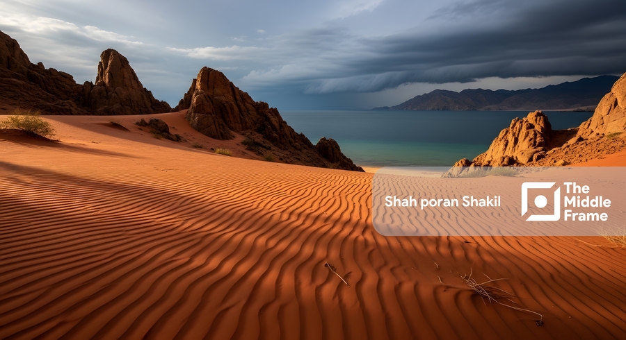 The sahara desert at sunset - Saudi Arabia