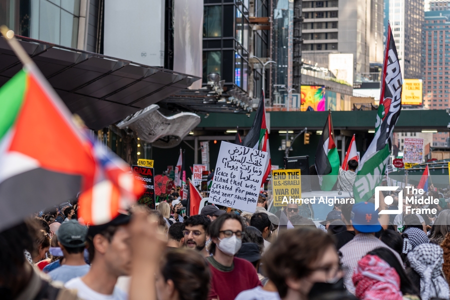 Commemorating October 7 in New York in support of Gaza.