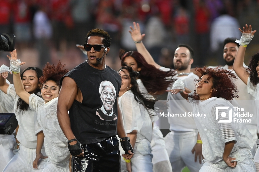 Al Ahly fans turned their back on Mohamed Ramadan during CAF’s Final ceremony performance in solidarity with Palestine.