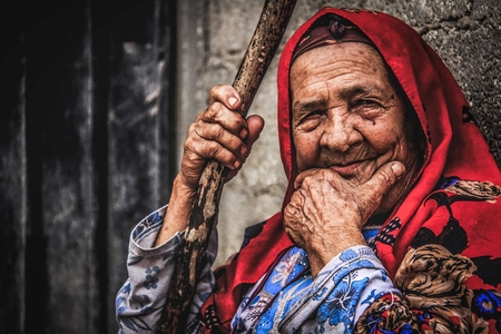 Portrait of a Palestinian woman from Beit Lahiya, northern Gaza Strip.