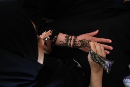 Henna design on the hand