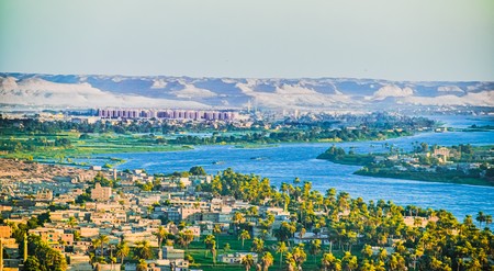 Nile river in Menya, a city in Egypt