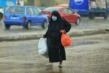 Rainfall in Giza, Egypt.