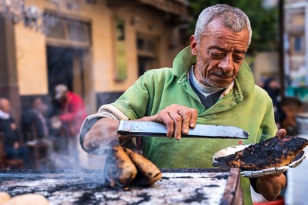 Grilled fish seller, Alexandria