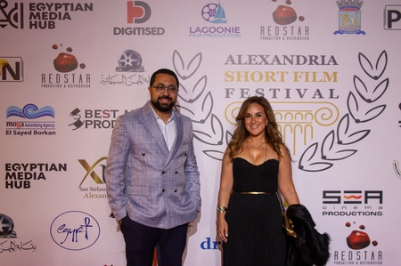 The actress Shery Adel at the closing ceremony of the Alexandria Short Film Festival.