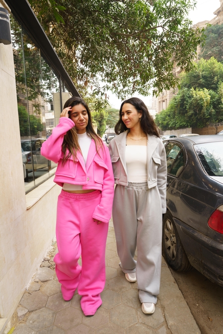 Two women walking in the street in Cairo, Egypt