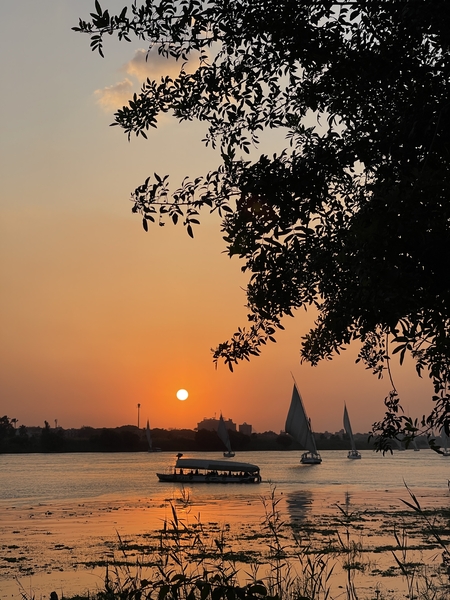 Boats on the Nile River.