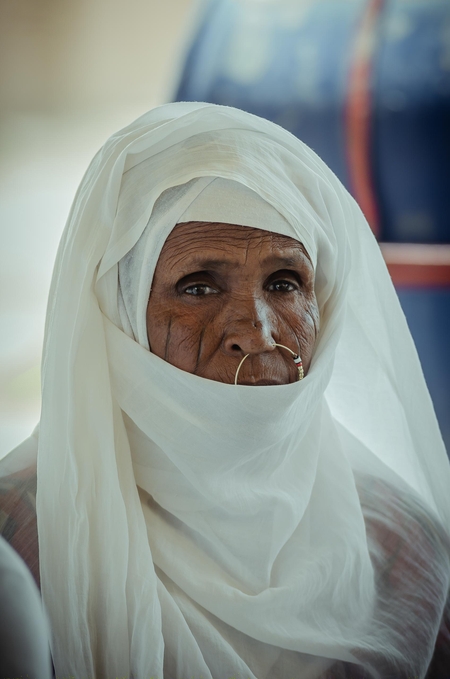 Portrait of a Sudanese woman.