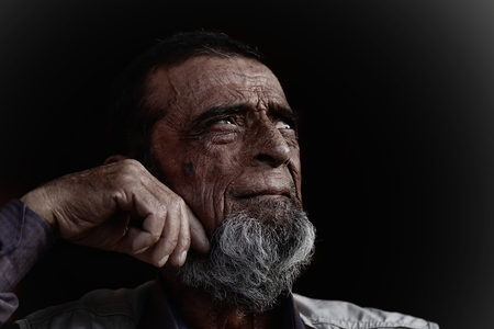 Portrait of an elderly Palestinian man.