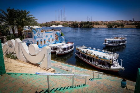 Boats on the Nile in Aswan