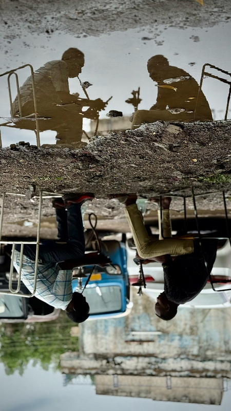 Reflection in the water.