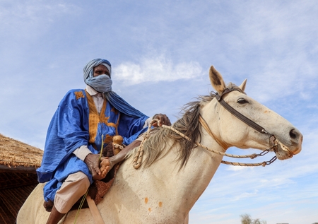 A Mauritanian man on horseback